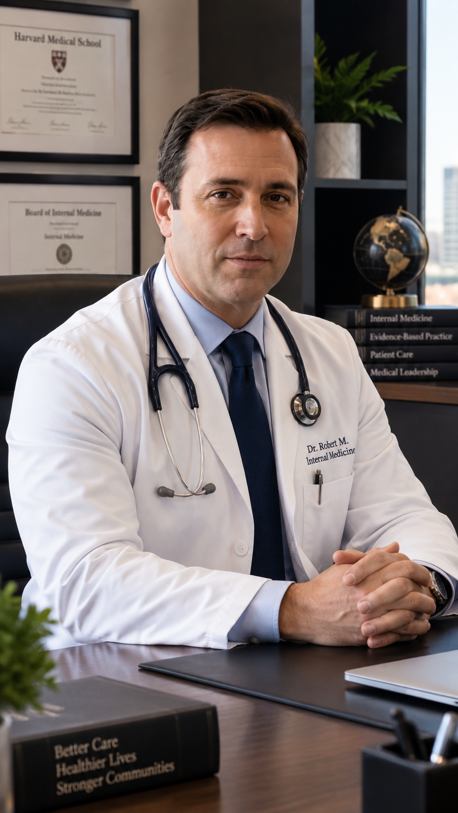Dr. Robert Miller in his medical office